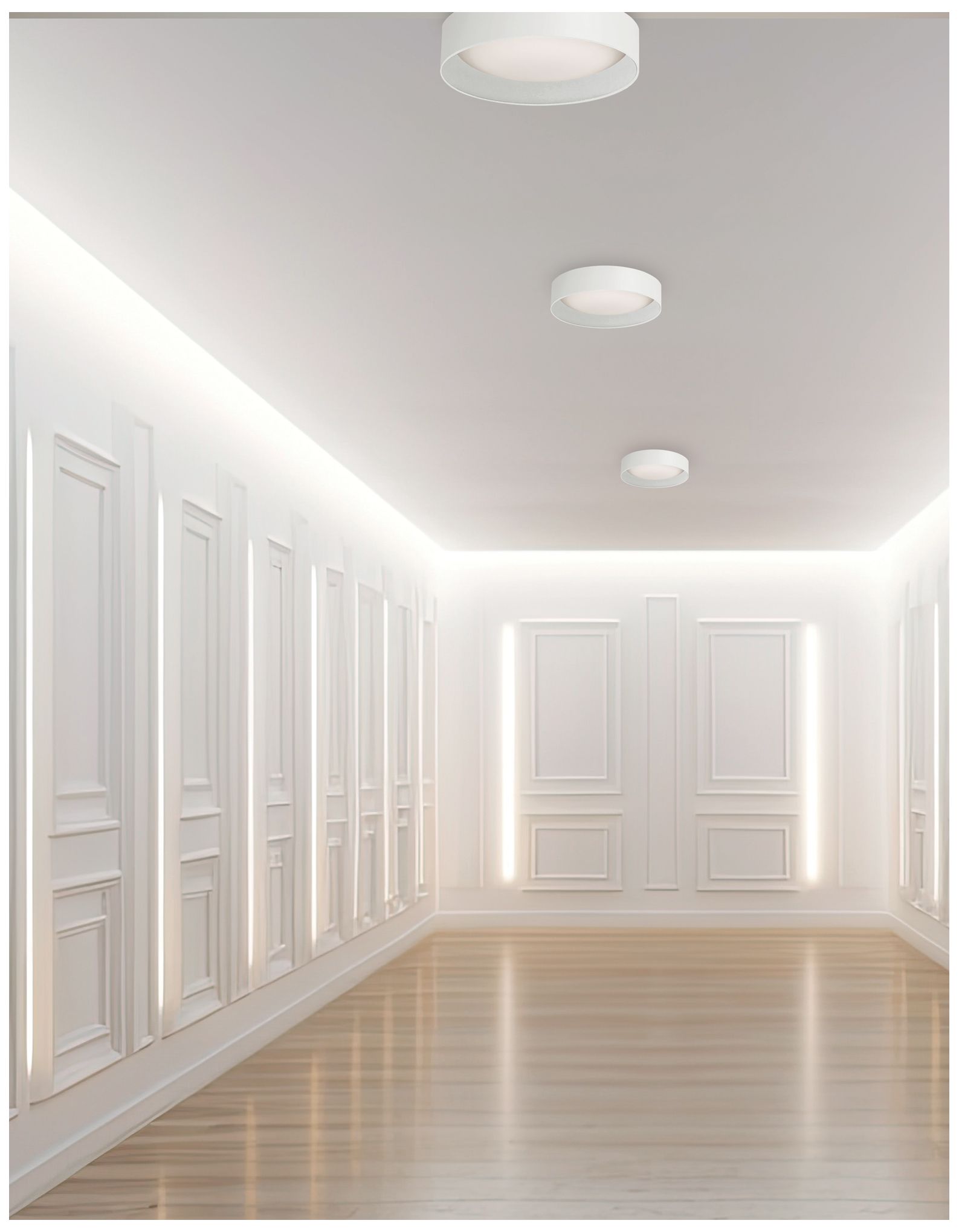 Image 3 Carmen 11" Wide Matte White 14W Flush Mount With Metal Shade more views