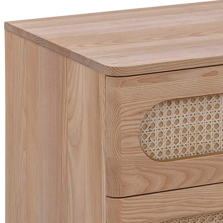 Image 3 Carmen 19" Wide Natural Wood and Cane 2-Drawer Nightstand more views