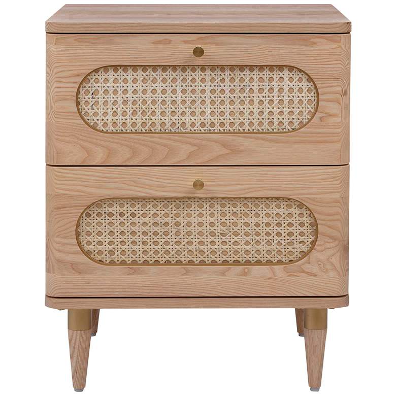 Image 7 Carmen 19" Wide Natural Wood and Cane 2-Drawer Nightstands Set of 2 more views