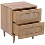 Carmen 19" Wide Natural Wood and Cane 2-Drawer Nightstands Set of 2 in scene