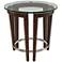Carmen 24" Wide Hazelnut Wood and Glass Round End Table