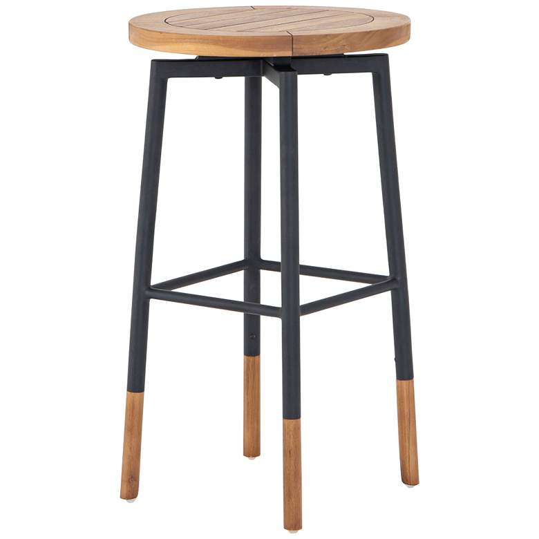 Image 1 Carmen 26" Charcoal and Natural Swivel Outdoor Counter Stool