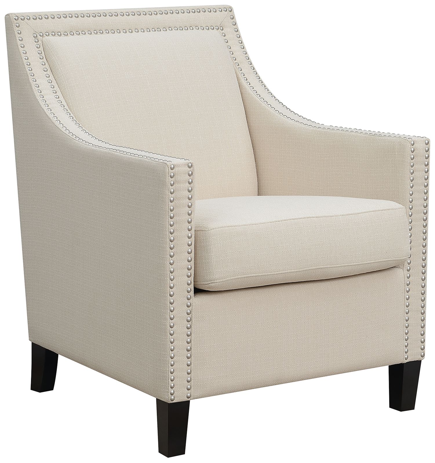 Carmen Beige Linen Fabric Accent Chair