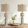 Carmen Distressed Creamy White Table Lamps Set of 2