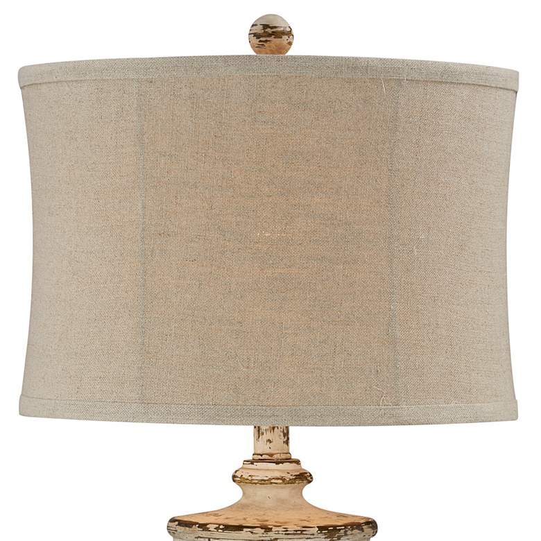 Image 4 Carmen Distressed Creamy White Table Lamps Set of 2 more views