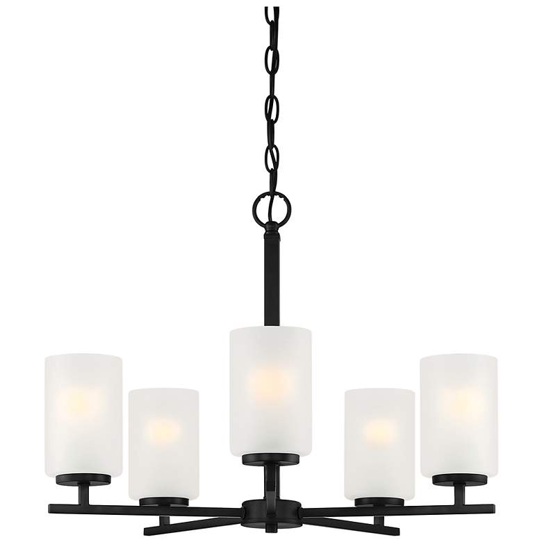 Image 2 Carmine 24" Wide Matte Black 5-Light Chandelier