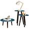 Carmine Aqua Blue Gloss 3-Piece Round End Table Set