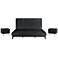 Carnaby 3 Piece King Size Bedroom Set in Black Brushed Oak Wood