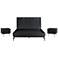 Carnaby 3 Piece Queen Size Bedroom Set in Black Brushed Oak Wood