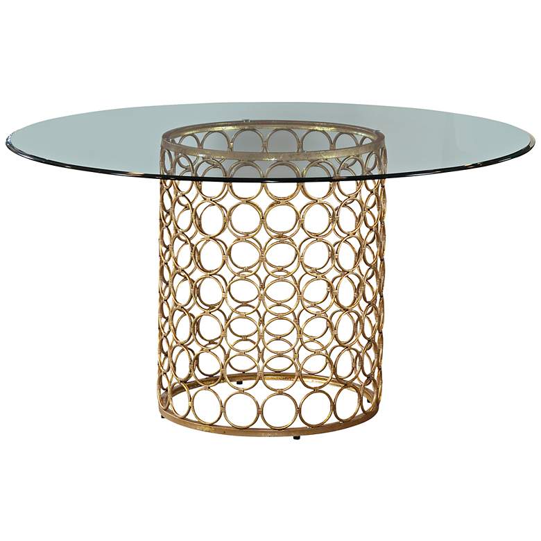 Image 1 Carnaby Modern Lux Gold Round Dining Table