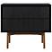 Carnaby Nightstand with 2 Drawers in Black Brushed Oak and Bronze