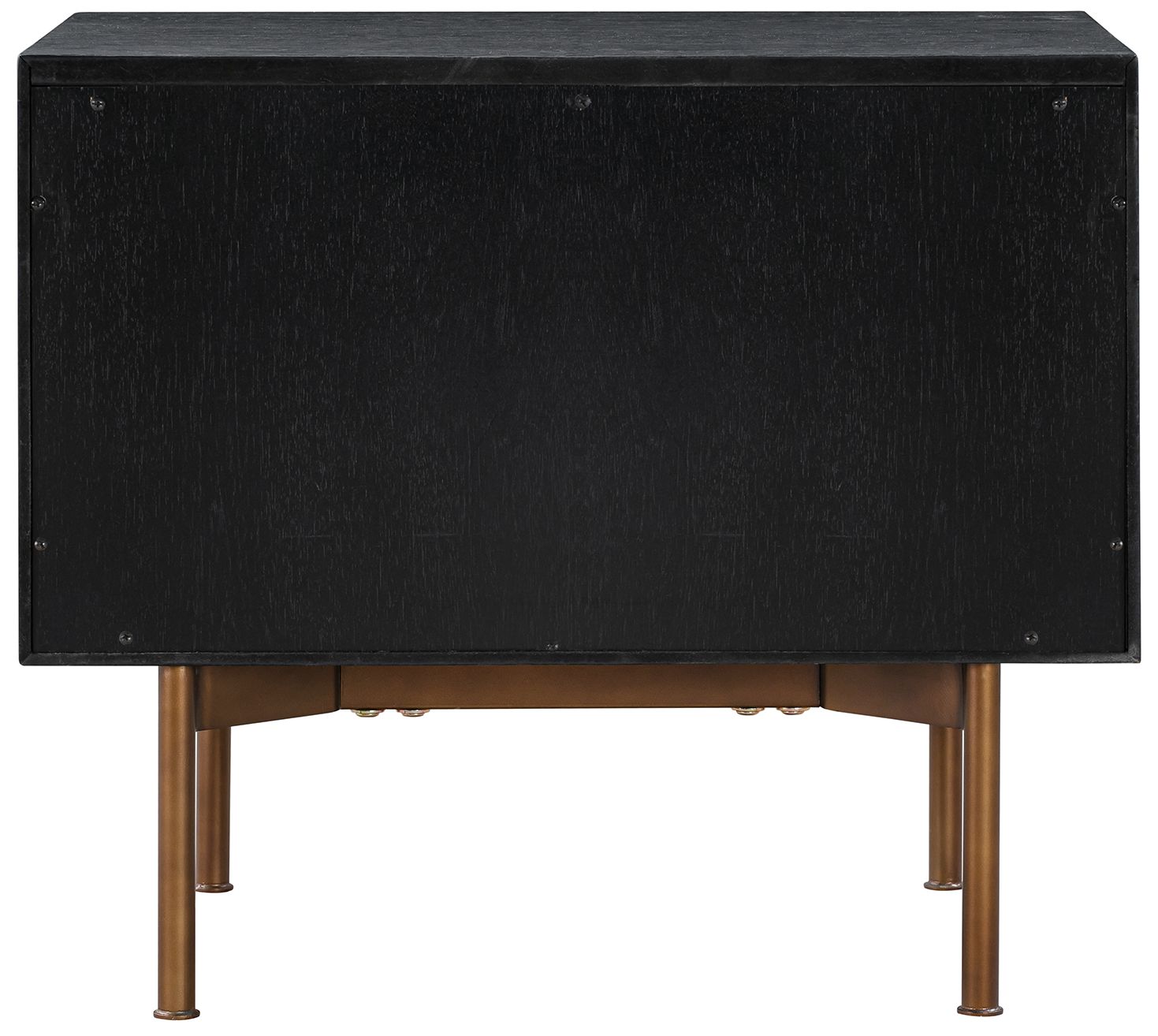 Image 6 Carnaby Nightstand with 2 Drawers in Black Brushed Oak and Bronze more views