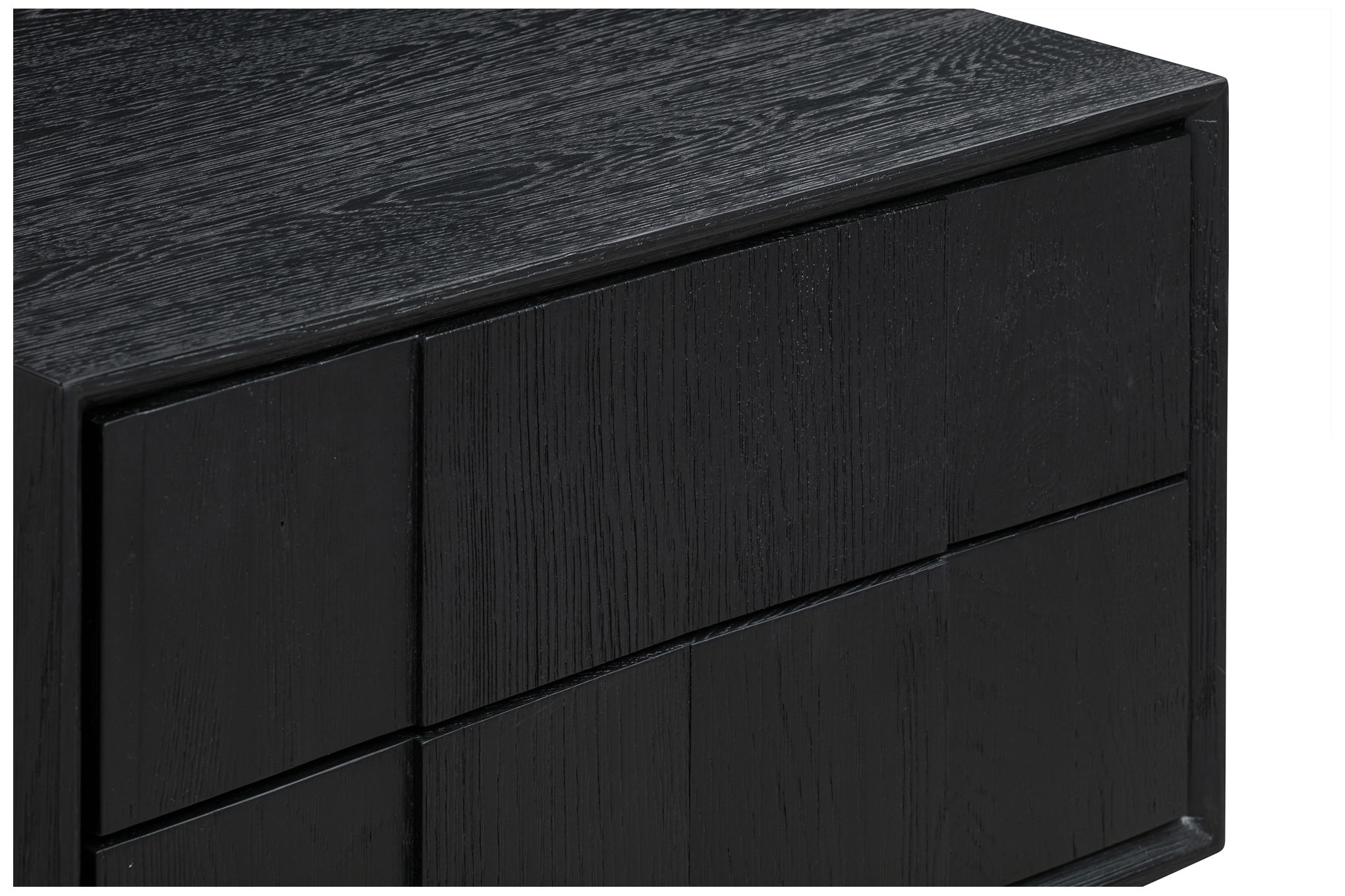 Image 7 Carnaby Nightstand with 2 Drawers in Black Brushed Oak and Bronze more views