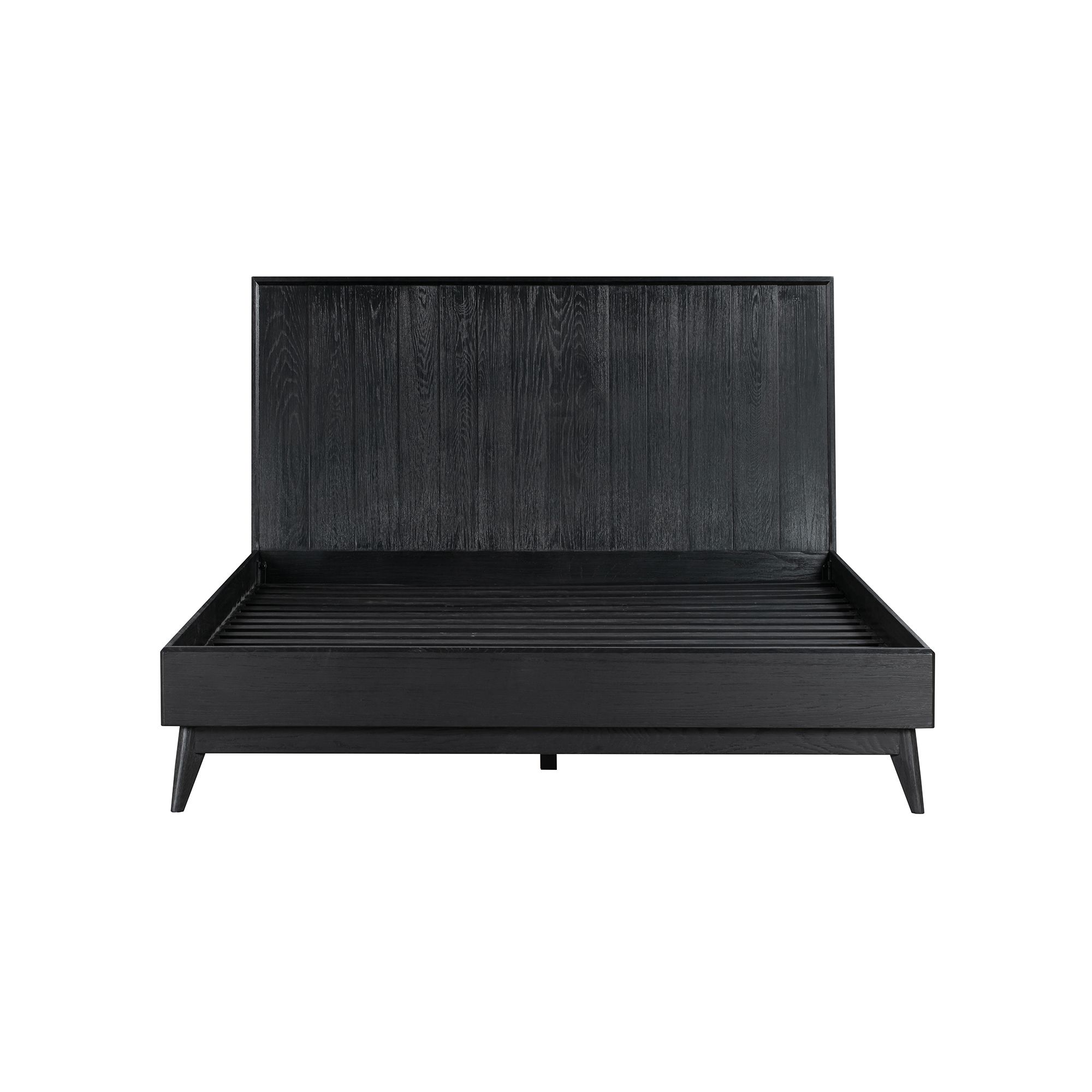 Image 2 Carnaby Queen Platform Bed Frame in Black Brushed Oak Wood, and Metal more views