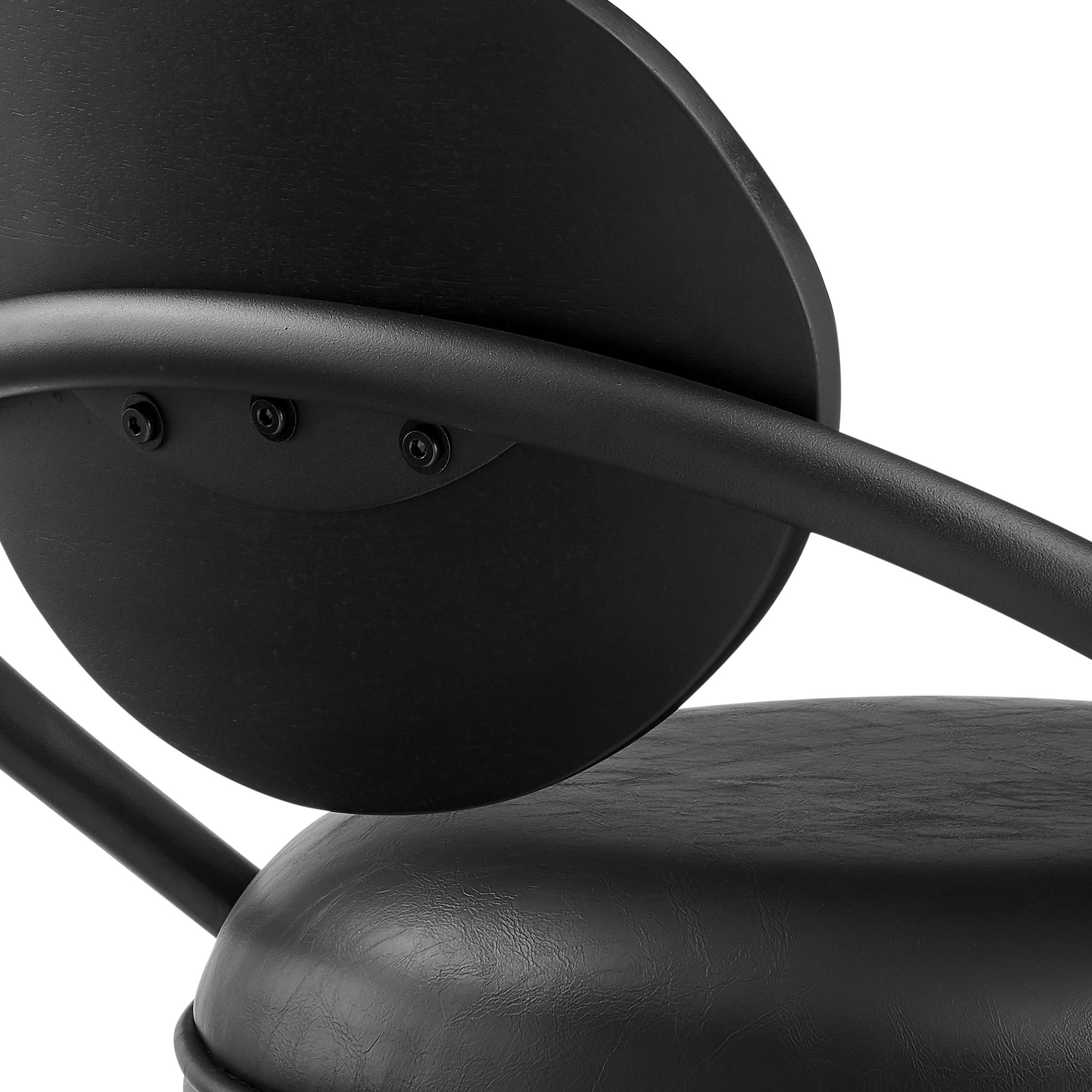 Carnation 26 in. Swivel Counter Stool in Iron & Vintage Black Faux Leat