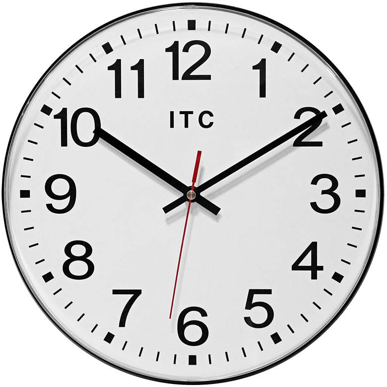Image 1 Carnegie Black 12 inch Round Wall Clock