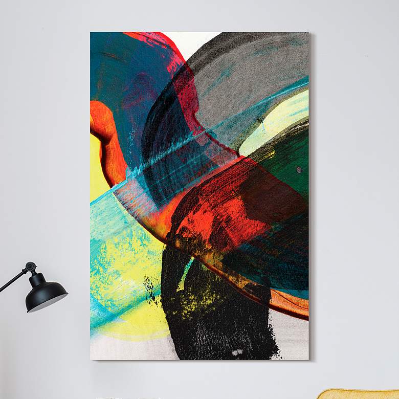 Image 4 Carnival Abstract I and II 48"H 2-Piece Glass Wall Art Set more views