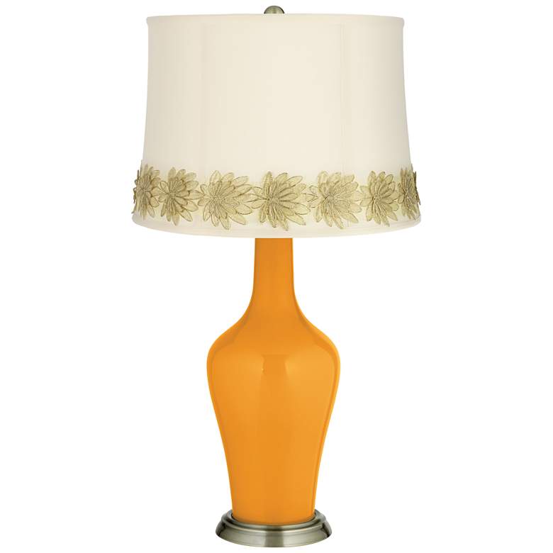 Image 1 Carnival Anya Table Lamp with Flower Applique Trim
