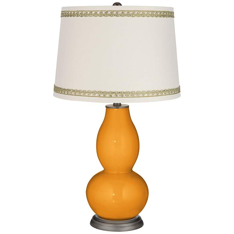Image 1 Carnival Double Gourd Table Lamp with Rhinestone Lace Trim
