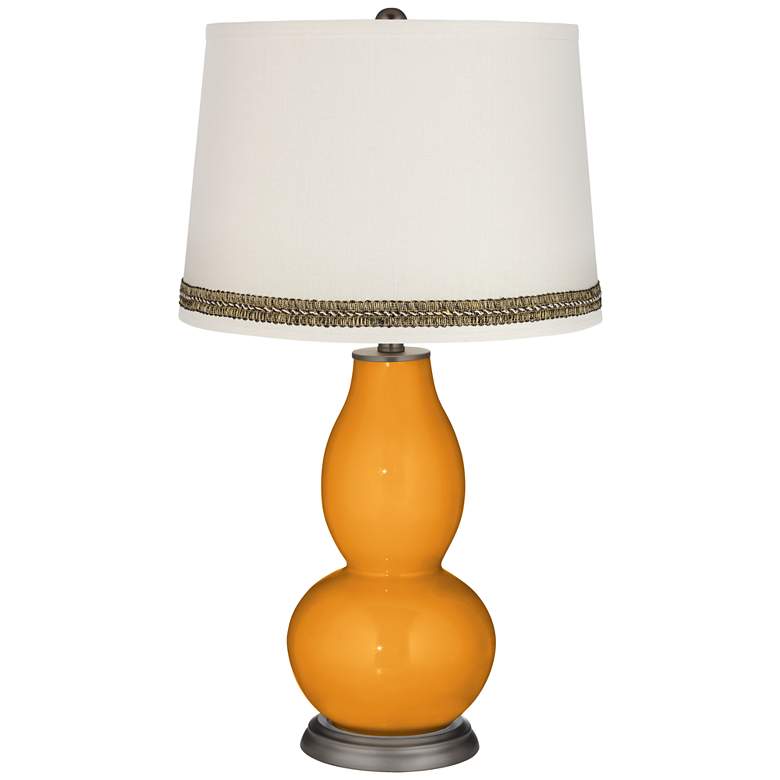 Image 1 Carnival Double Gourd Table Lamp with Wave Braid Trim