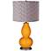 Carnival Gray Pleated Drum Shade Double Gourd Table Lamp
