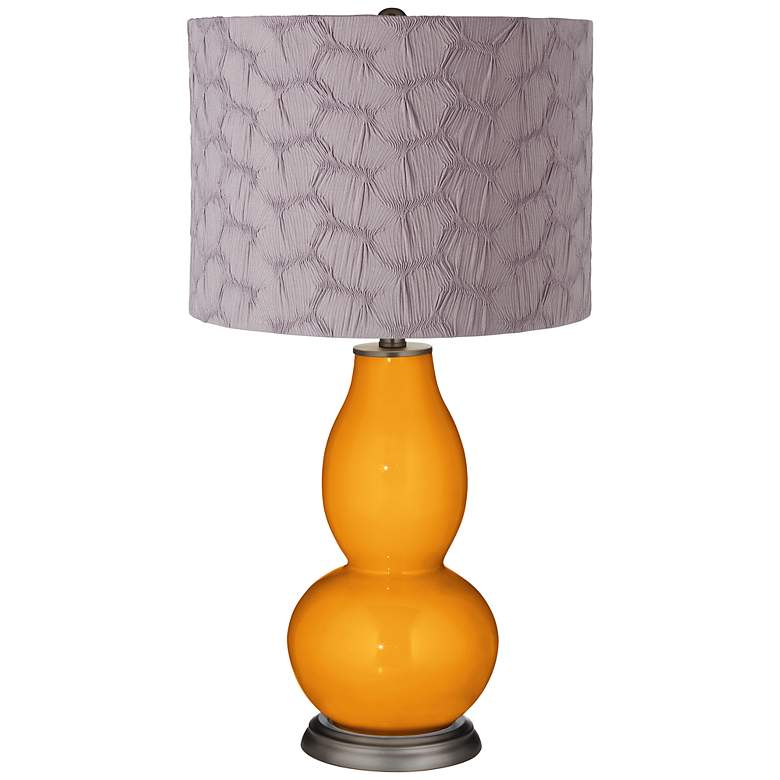 Image 1 Carnival Gray Pleated Drum Shade Double Gourd Table Lamp