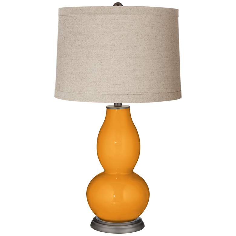 Image 1 Carnival Linen Drum Shade Double Gourd Table Lamp