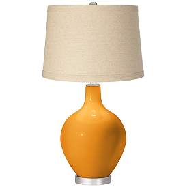 Image1 of Carnival Oatmeal Linen Shade Ovo Table Lamp