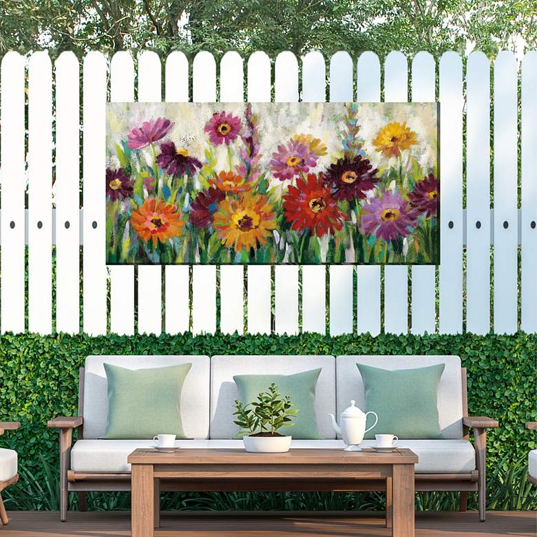 Image 3 Carnival of Color 48"W Rectangular Outdoor Canvas Wall Art more views