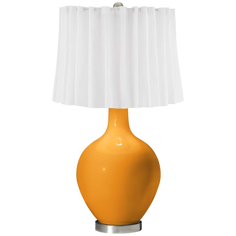 Image 1 Carnival Orange Ovo Table Lamp with Curtain Shade
