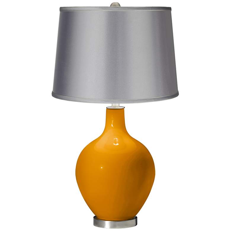 Image 1 Carnival - Satin Light Gray Shade Ovo Table Lamp
