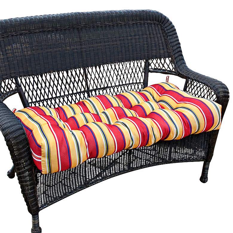 Image 1 Carnival Stripe 42 inch Wide Outdoor Settee Cushion