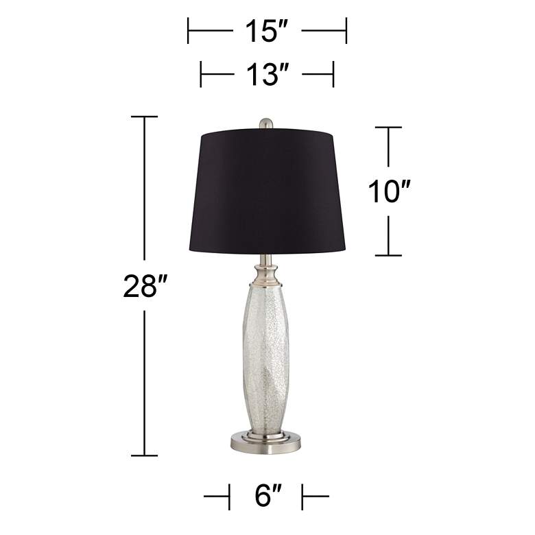 Image 5 Carol Mercury Glass Black Shade Table Lamps Set of 2 more views
