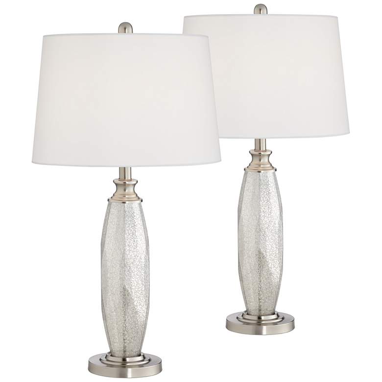 Image 1 Carol Mercury Glass Table Lamps Set of 2 with 9W LED Bulbs
