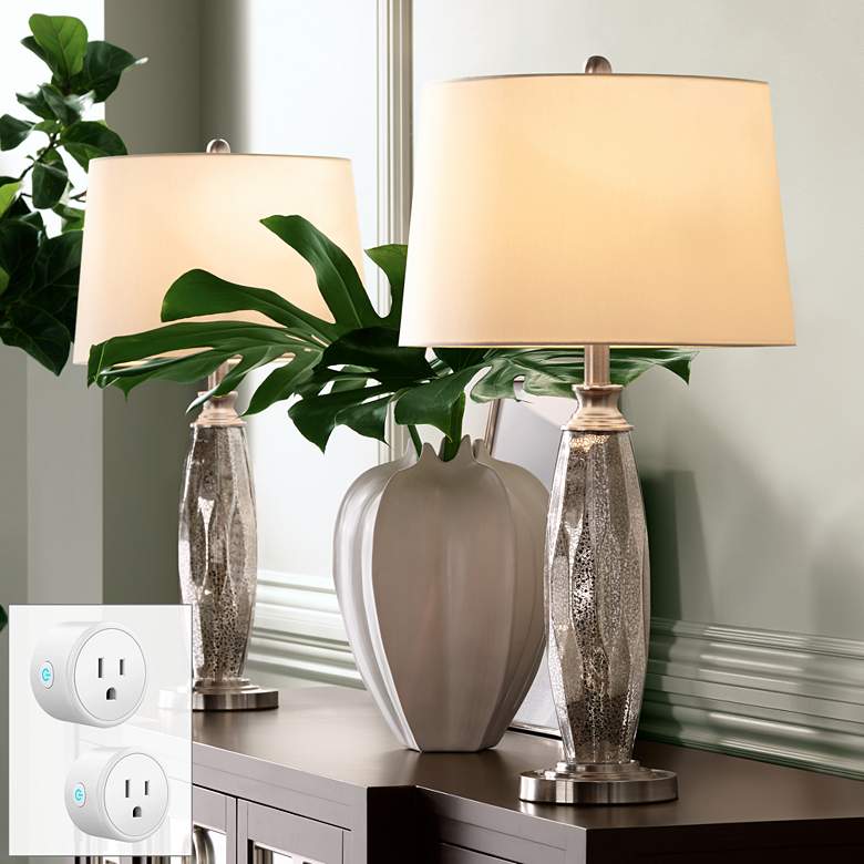Image 1 Carol Mercury Glass Table Lamps Set of 2 with Smart Sockets