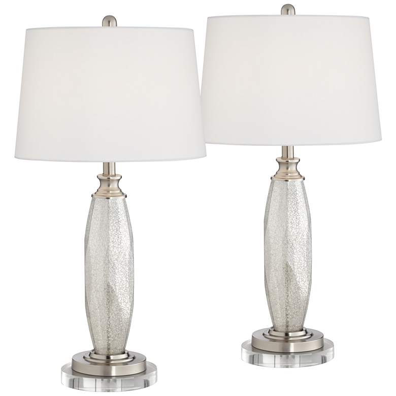 Image 1 Carol Mercury Glass Table Lamps With 7 inch Round Risers