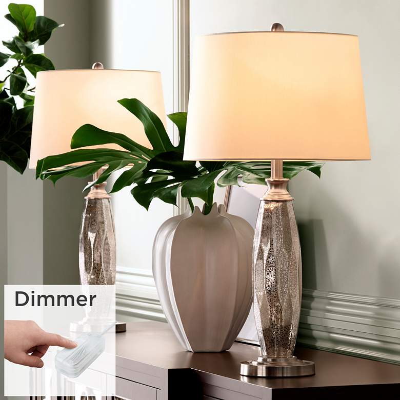 Image 1 Carol Mercury Glass Table Lamps with Dimmers Set of 2