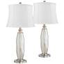 Carol Mercury Glass White Shade Table Lamps Set of 2