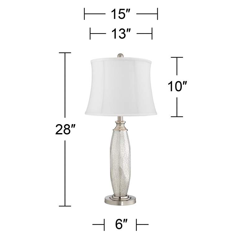 Image 5 Carol Mercury Glass White Shade Table Lamps Set of 2 more views