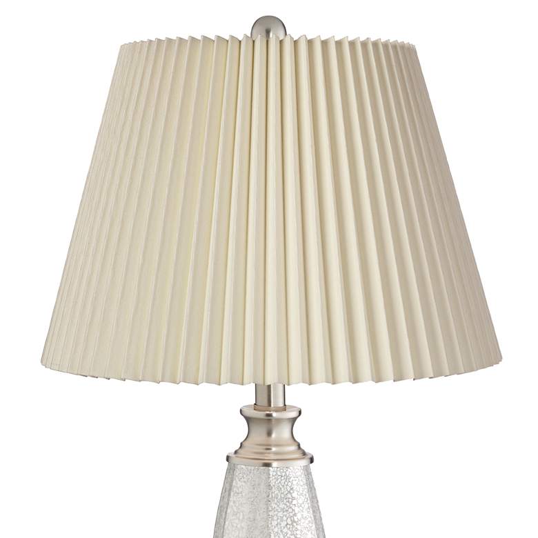 Image 2 Carol Mercury Glass with Ivory Pleat Shades Modern Table Lamps Set of 2 more views