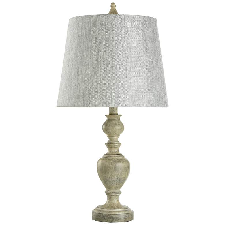 Image 1 Carol Table Lamp - Distressed Gray, Cream - Gray, Cream