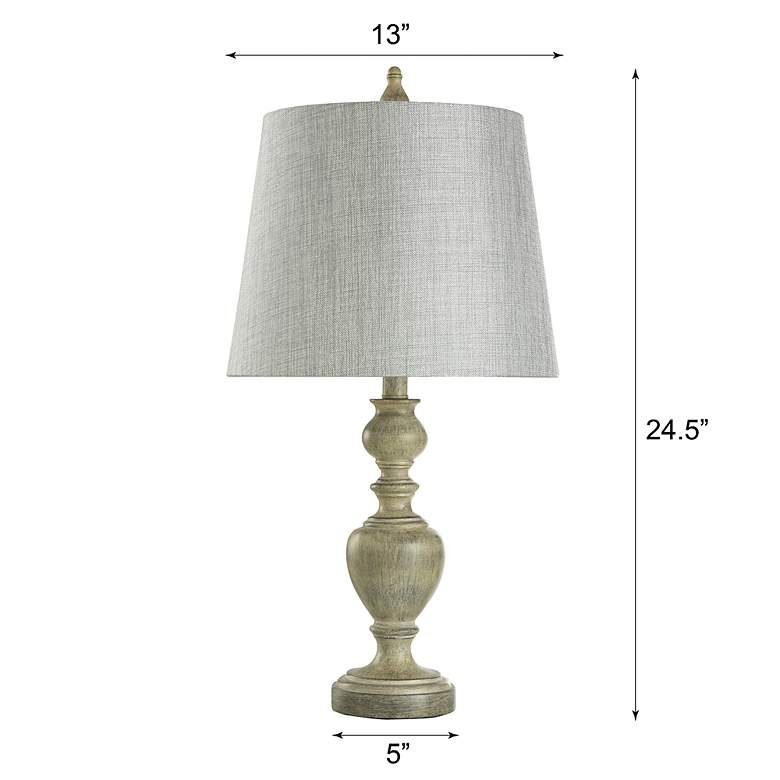 Image 7 Carol Table Lamp - Distressed Gray, Cream - Gray, Cream more views
