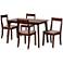 Carola Warm Gray Fabric 5-Piece Dining Table and Chair Set