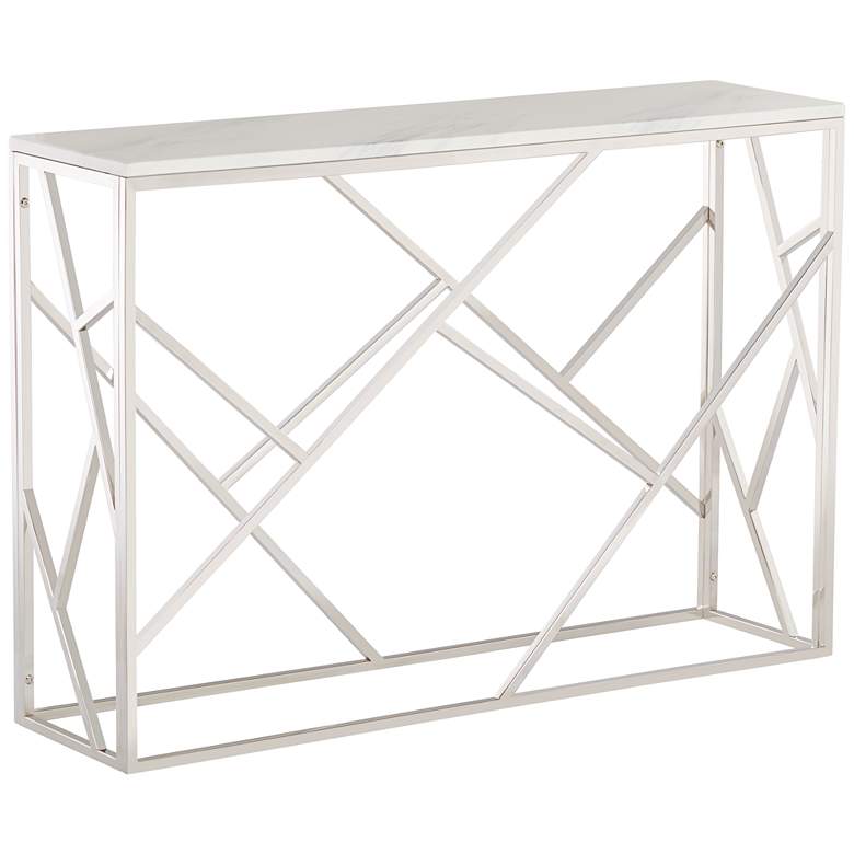 Image 1 Carole 45 1/2" Wide Metal Chrome Console Table