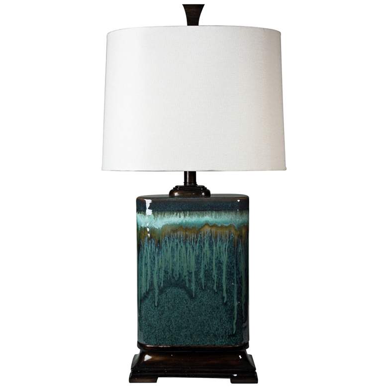 Image 1 Carolina 31 1/2 inch Modern Blue Ceramic Table Lamp