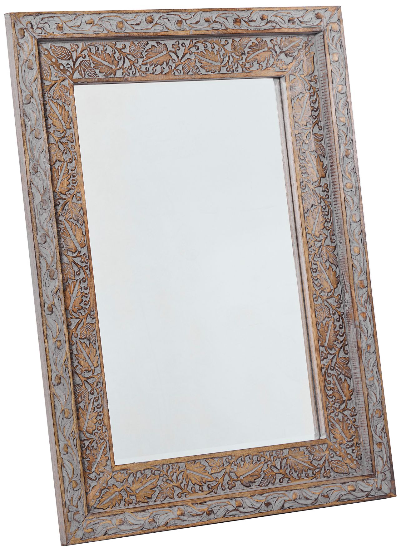 Image 6 Carolina Distressed Brown Wood 36" x 48" Wall Mirror more views