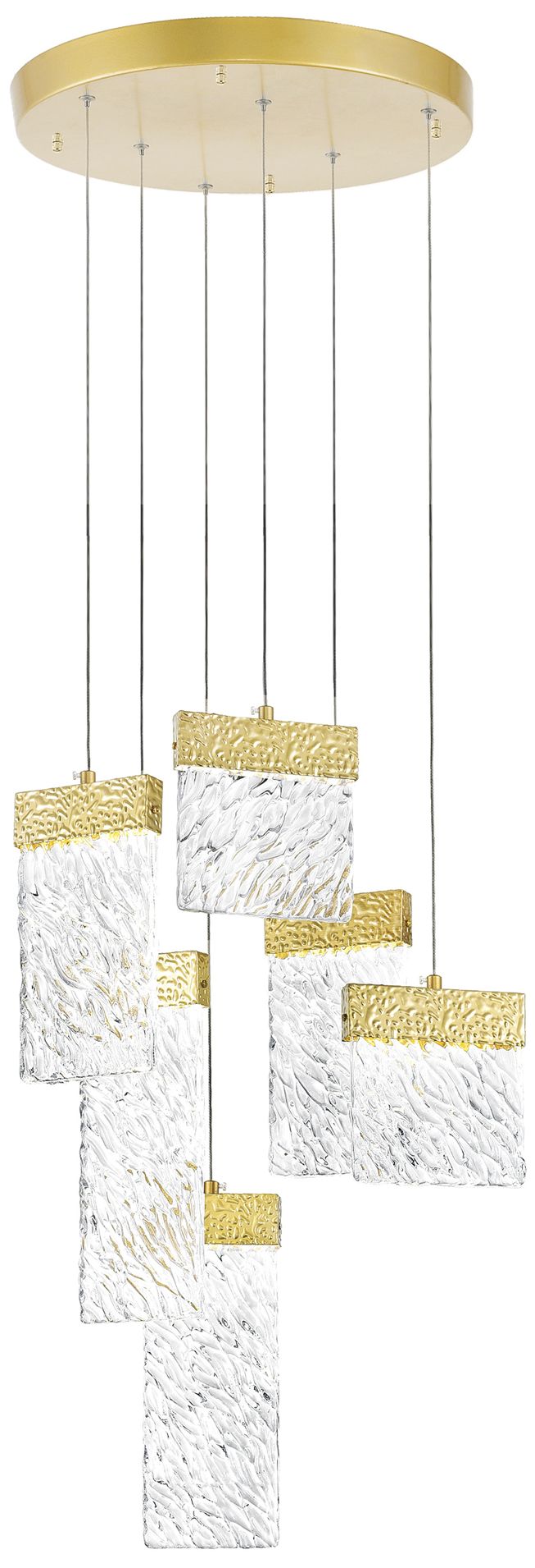 Carolina Integrated LED 16in Gold Leaf Chandelier