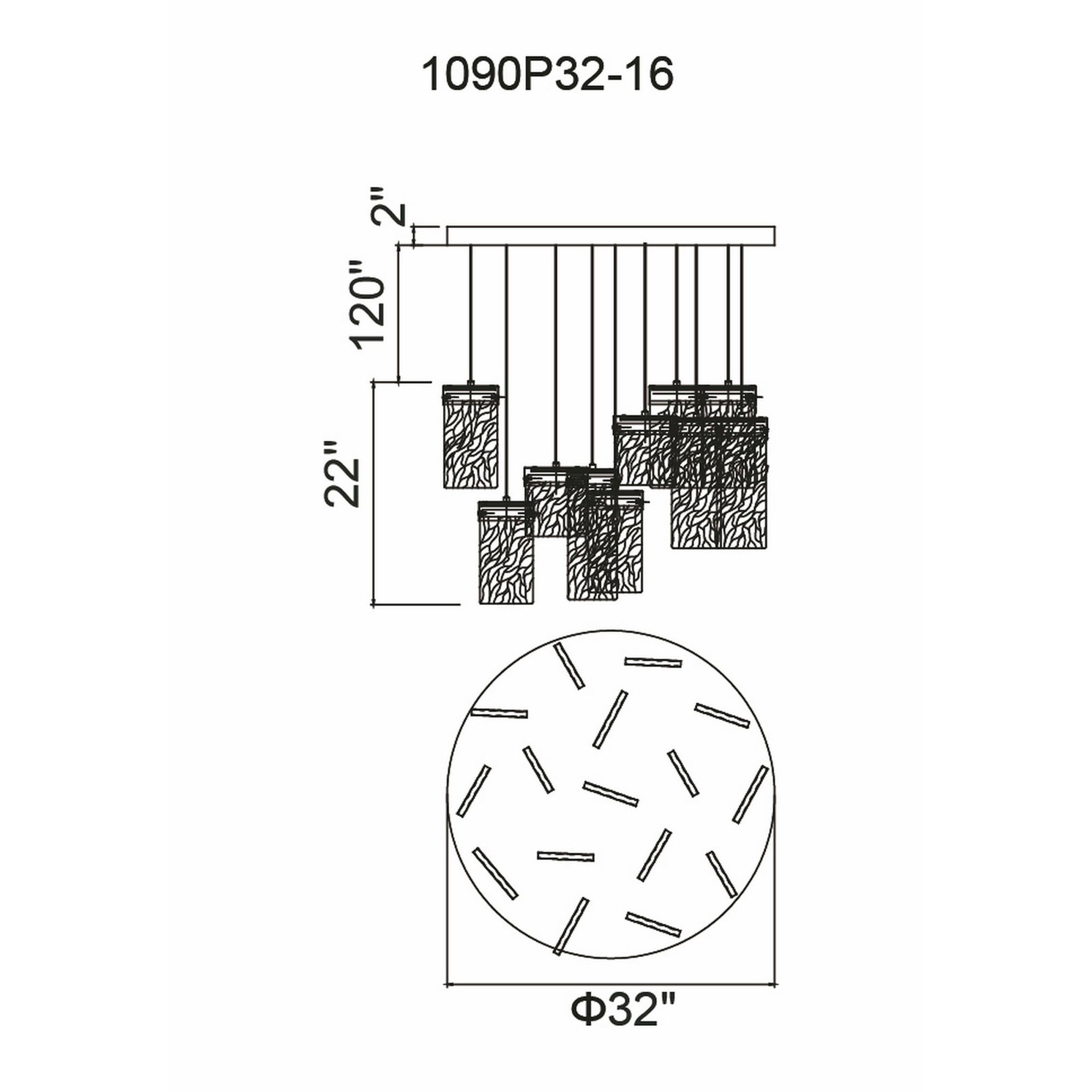 Image 6 Carolina Integrated LED 32in Pewter Chandelier more views