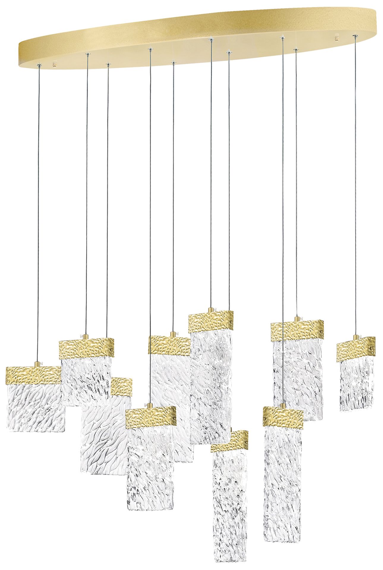 Carolina Integrated LED 40in Gold Leaf Chandelier