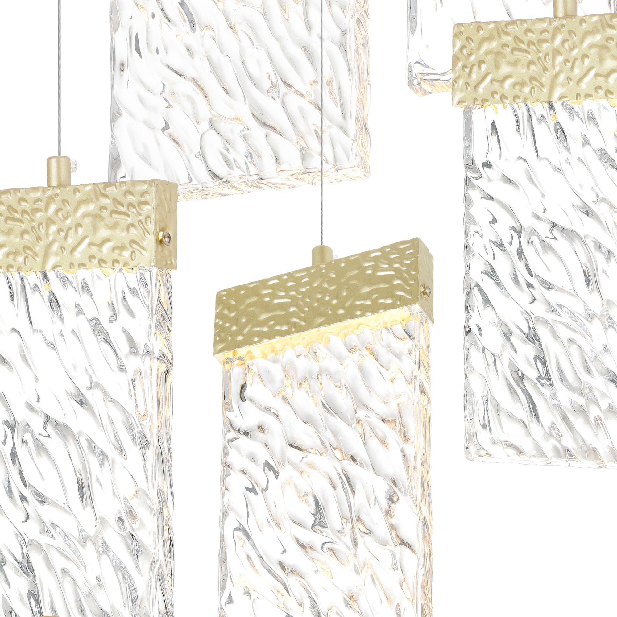 Image 3 Carolina Integrated LED 40in Gold Leaf Chandelier more views